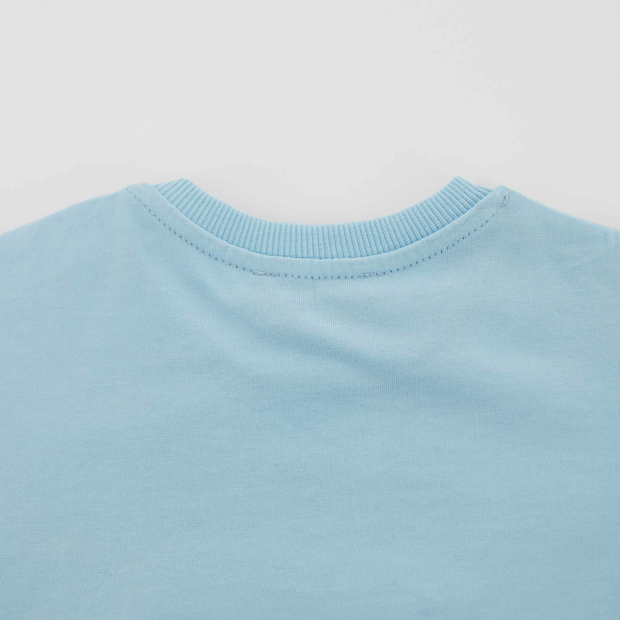 Baby Boys & Girls Blue Logo Cotton T-Shirt