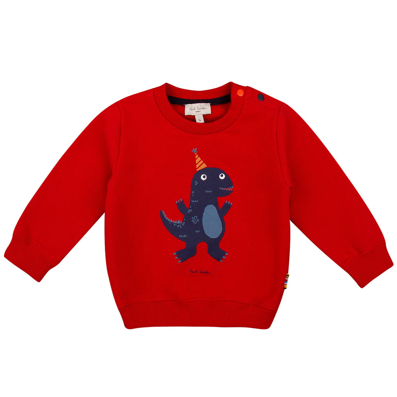 Baby Boys Red Dinosaur Printed Cotton Jersey Tracksuit - CÉMAROSE | Children's Fashion Store - 2