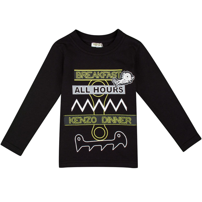 Boys Black Monster Dinner Printed T-Shirt - CÉMAROSE | Children's Fashion Store - 1
