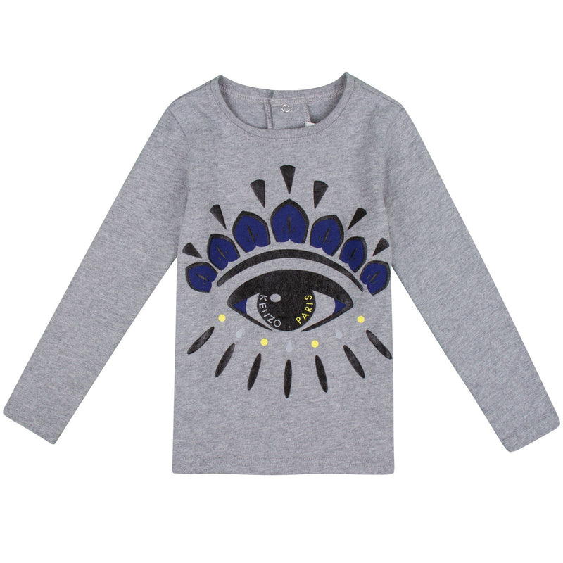 Boys Grey Eye Logo Printed T-shirt - CÉMAROSE | Children's Fashion Store - 1