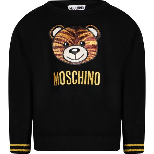 Boys & Girls Black Teddy Bear Sweater