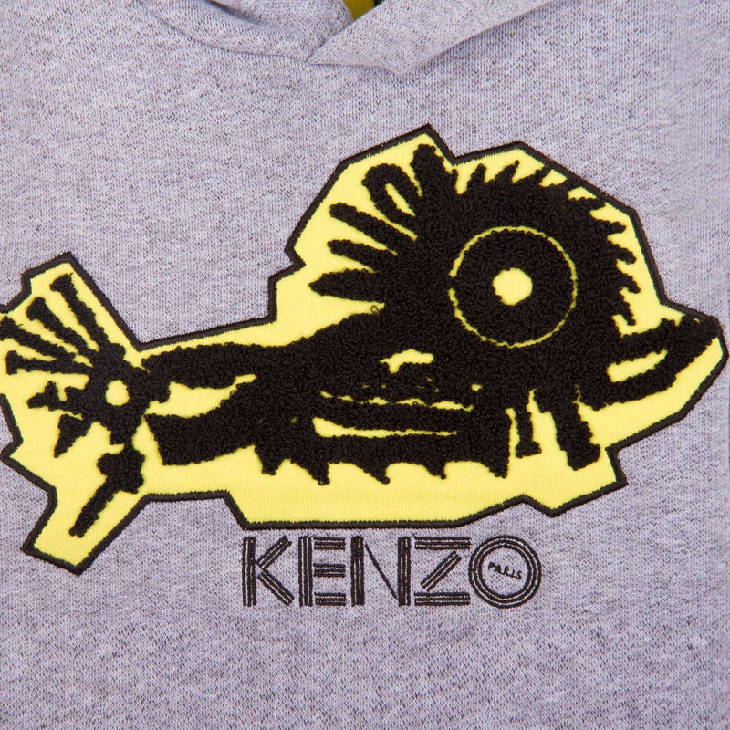 Boys Grey Monster Embroidered Hooded Sweatshirt - CÉMAROSE | Children's Fashion Store - 3