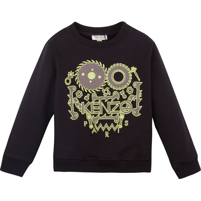 Boys Black Monster Embroidered Sweatshirt - CÉMAROSE | Children's Fashion Store - 1