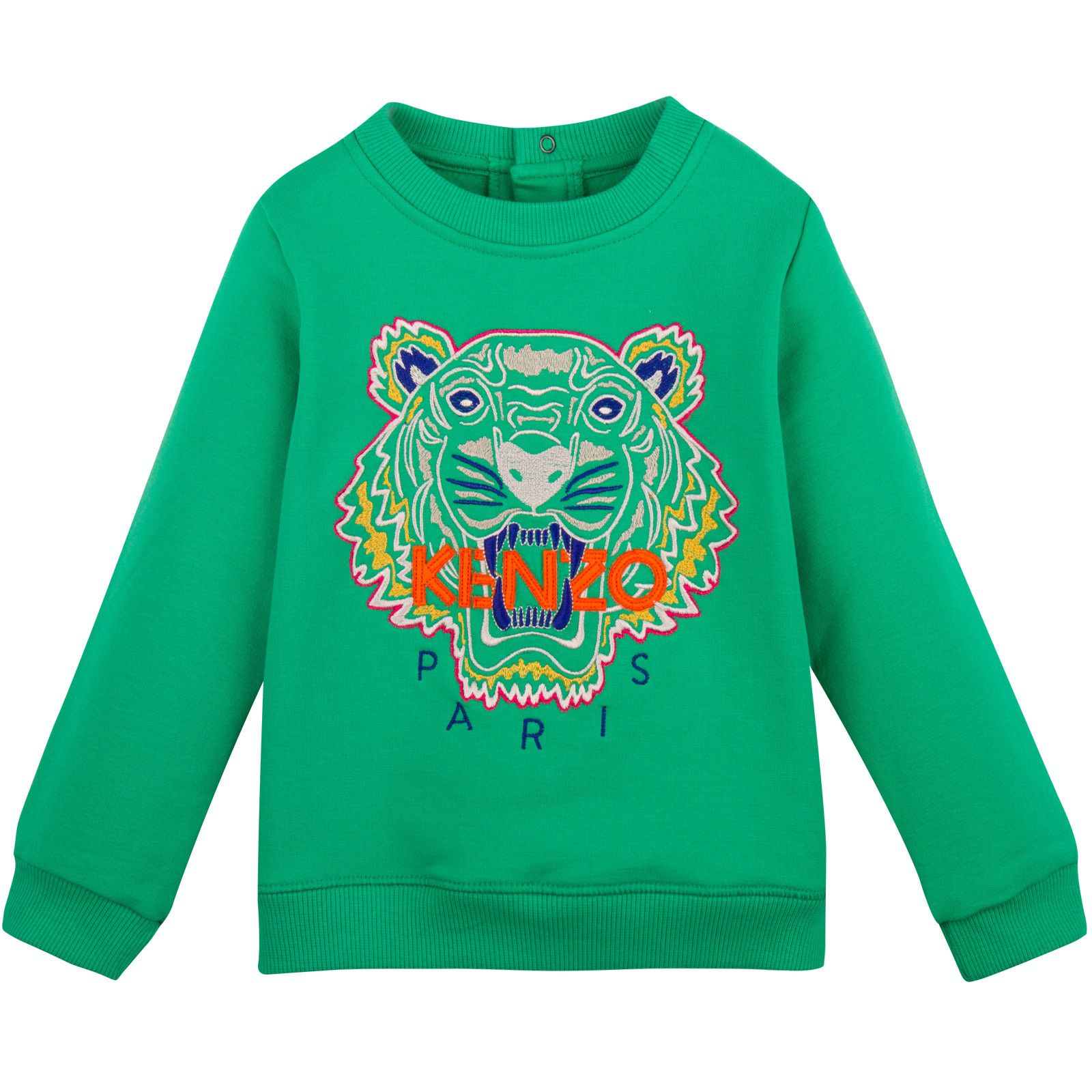Baby Green Tiger Embroidered Sweatshirt - CÉMAROSE | Children's Fashion Store - 1