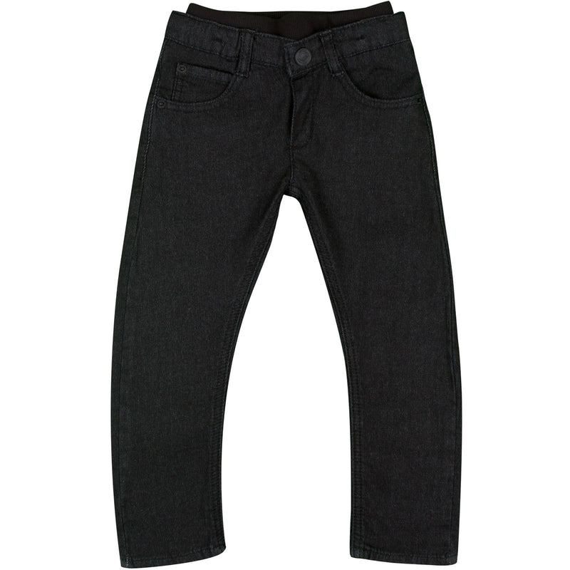 Baby Boys Black Denim Monster Embroidered Jeans - CÉMAROSE | Children's Fashion Store - 1