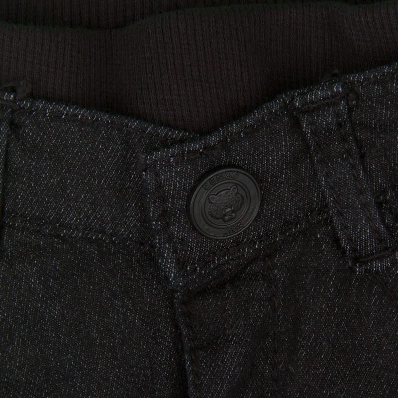 Baby Boys Black Denim Monster Embroidered Jeans - CÉMAROSE | Children's Fashion Store - 4