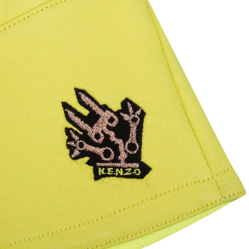 Girls Lime Green Embroidered Logo Skirt With Pockets - CÉMAROSE | Children's Fashion Store - 3