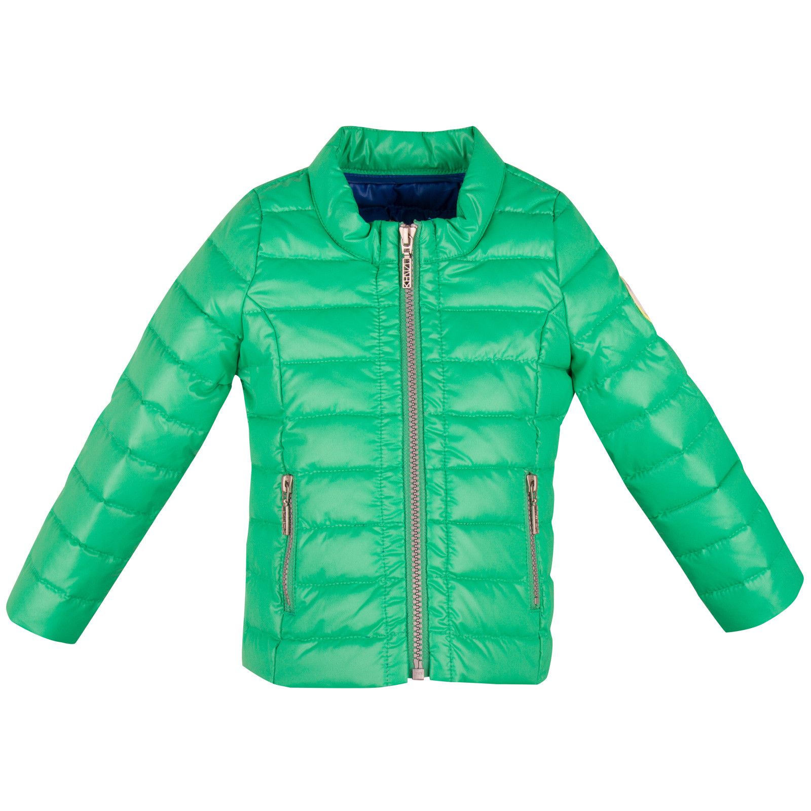 Girls Green Down Padded Jacket With Zipper Pockets - CÉMAROSE | Children's Fashion Store - 1