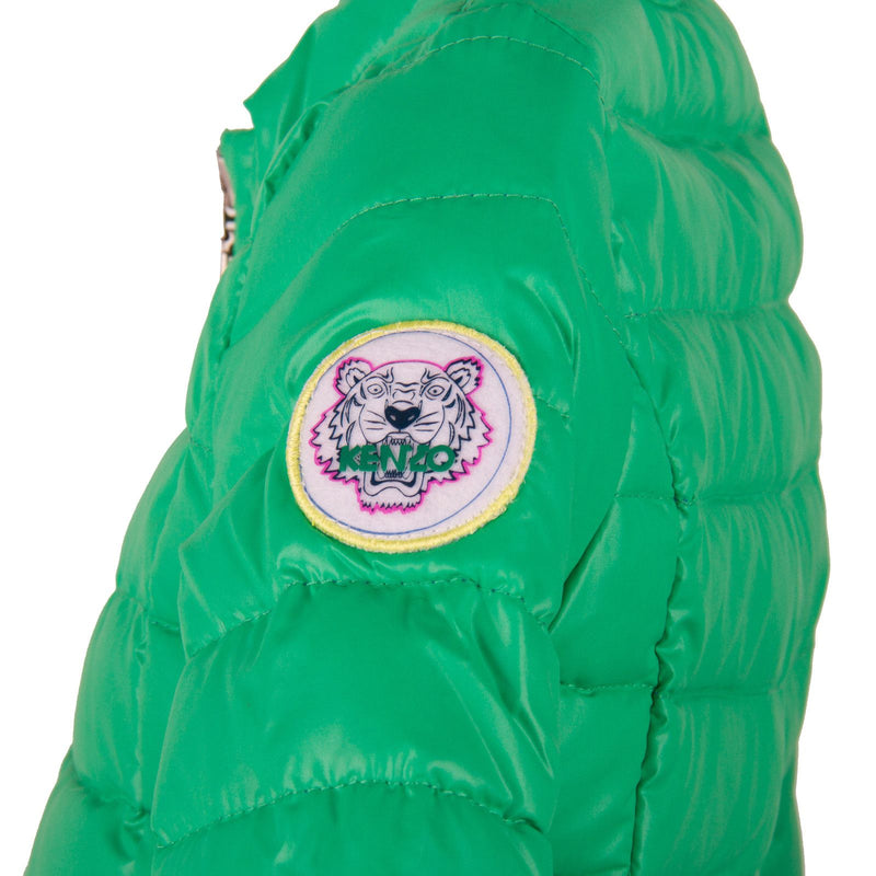 Girls Green Down Padded Jacket With Zipper Pockets - CÉMAROSE | Children's Fashion Store - 3