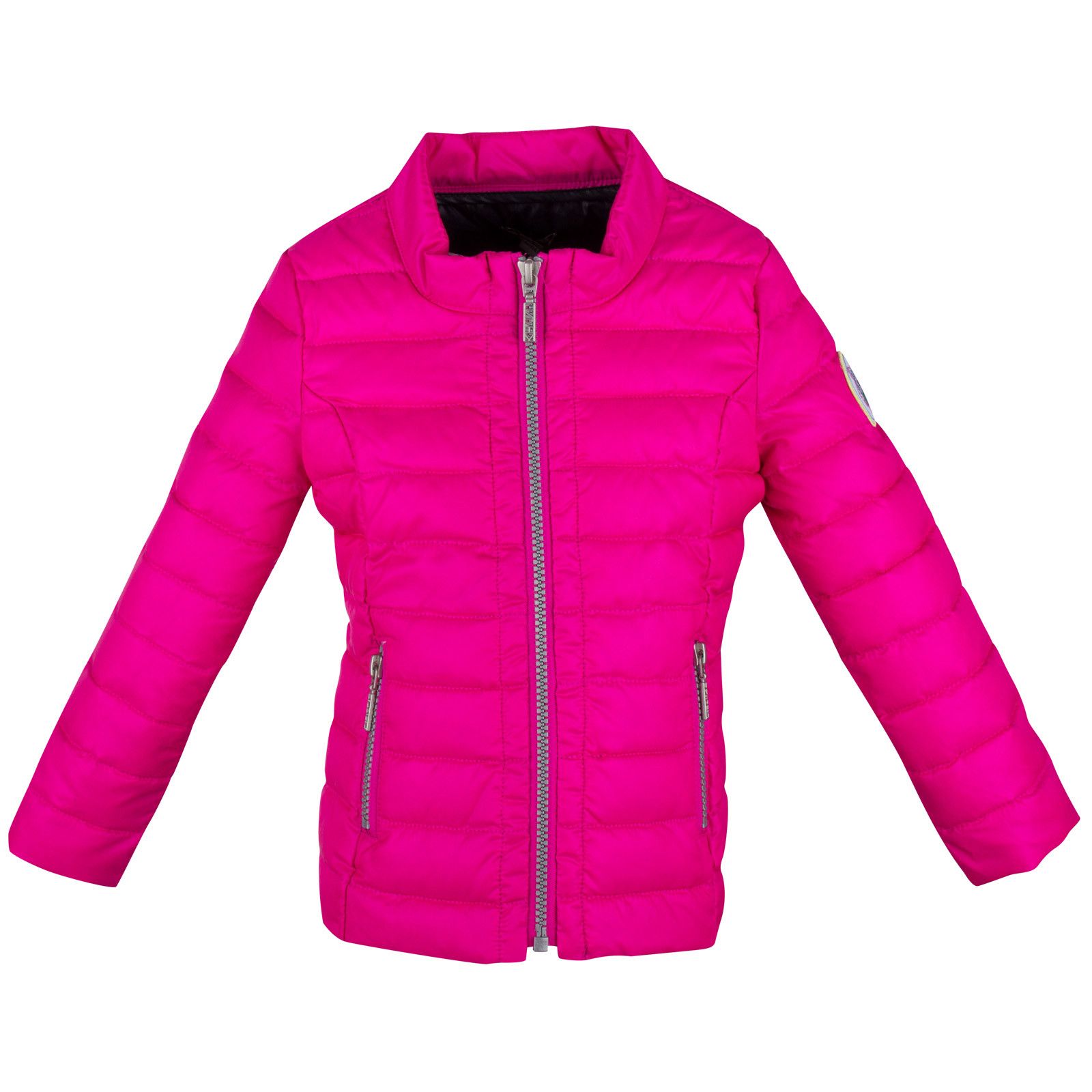 Girls Pink Down Padded Jacket With Zipper Pockets - CÉMAROSE | Children's Fashion Store - 1
