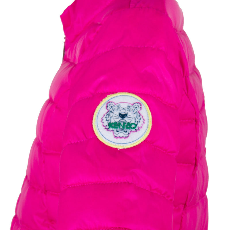 Girls Pink Down Padded Jacket With Zipper Pockets - CÉMAROSE | Children's Fashion Store - 3