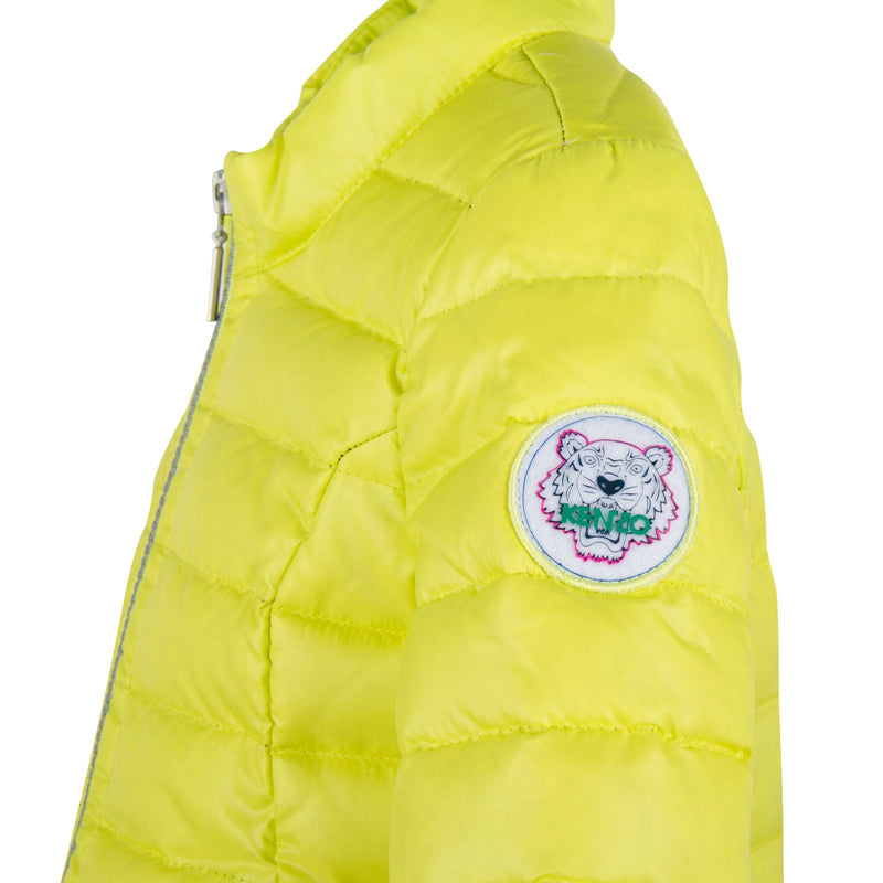 Girls Lime Green Down Padded Jacket With Zip Pockets - CÉMAROSE | Children's Fashion Store - 3