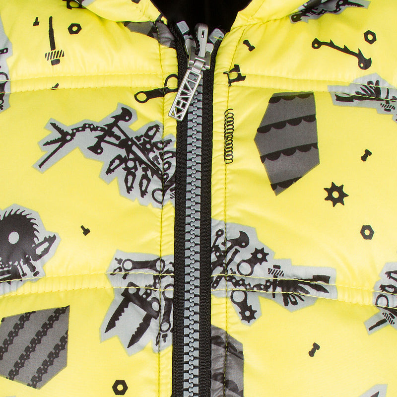 Baby Boys Lime Green Monster Printed Reversible Jacket - CÉMAROSE | Children's Fashion Store - 6