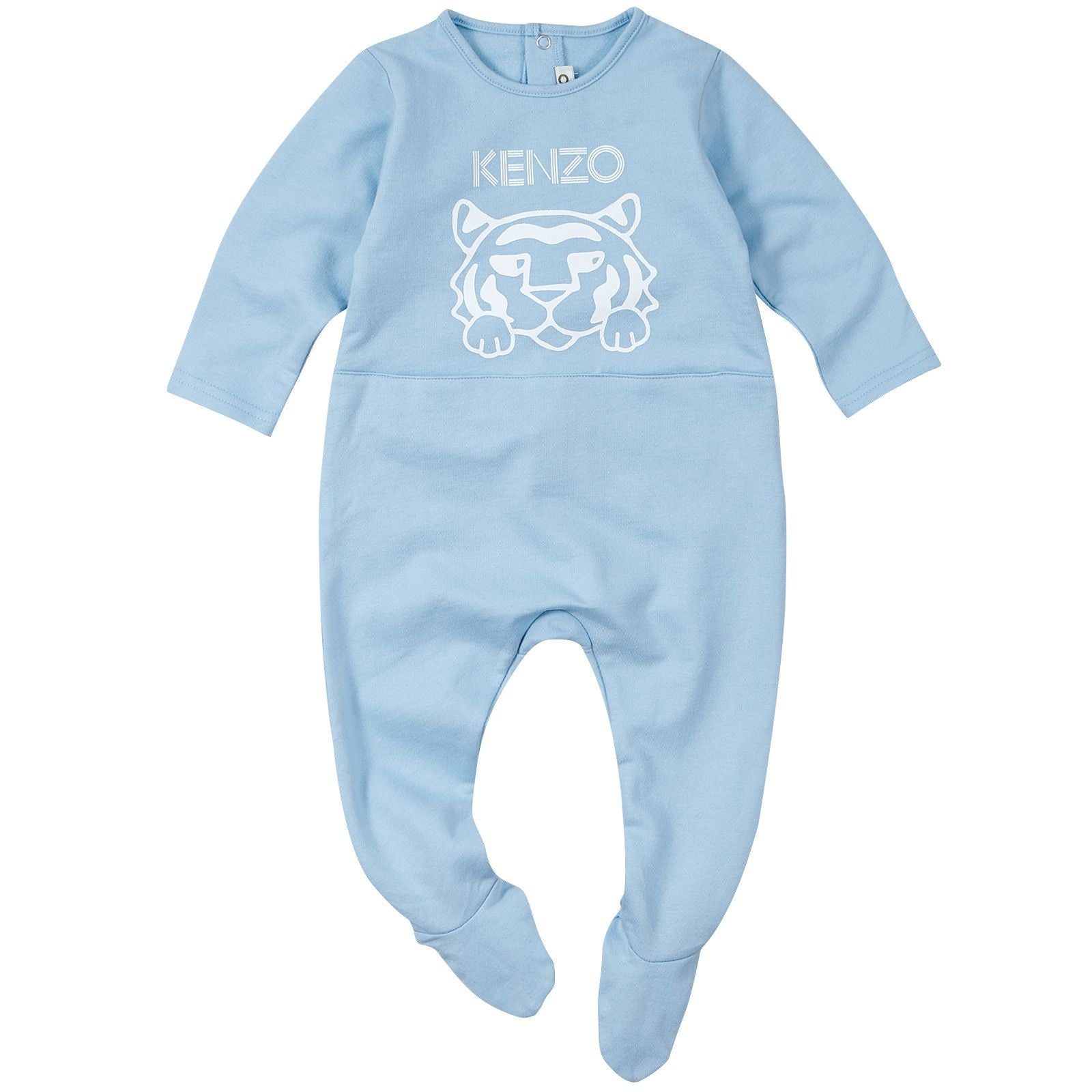 Baby Girls Blue&White Tiger Printed Babygrow - CÉMAROSE | Children's Fashion Store - 2