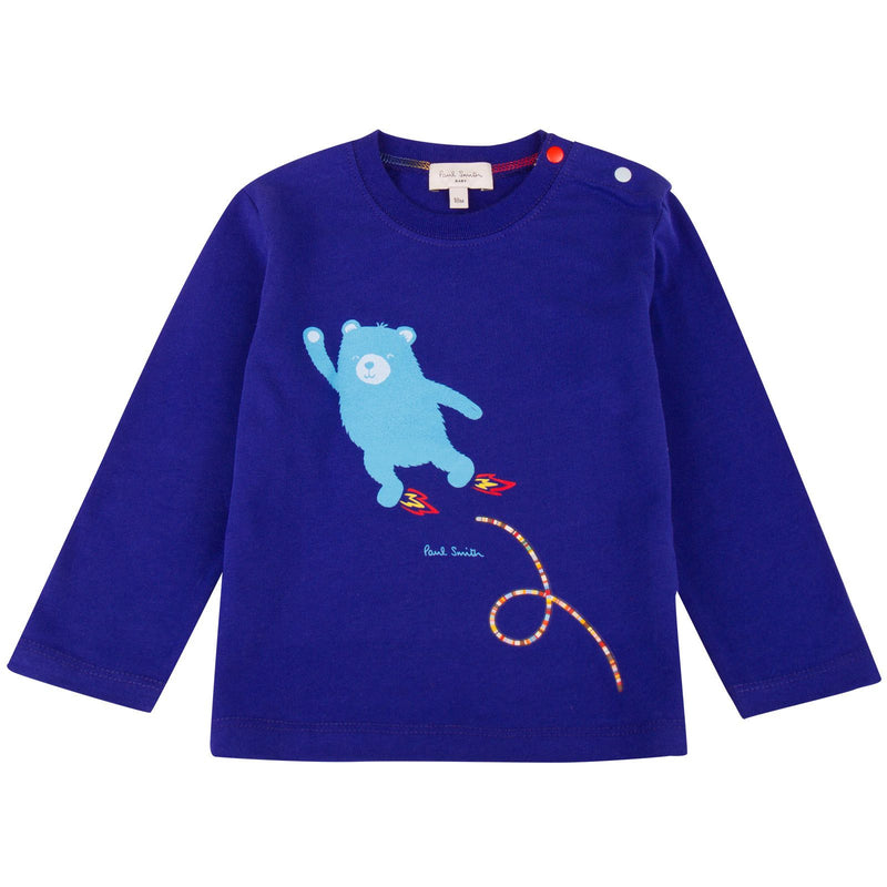 Baby Boys Blue Bear Printed T-Shirt - CÉMAROSE | Children's Fashion Store - 1