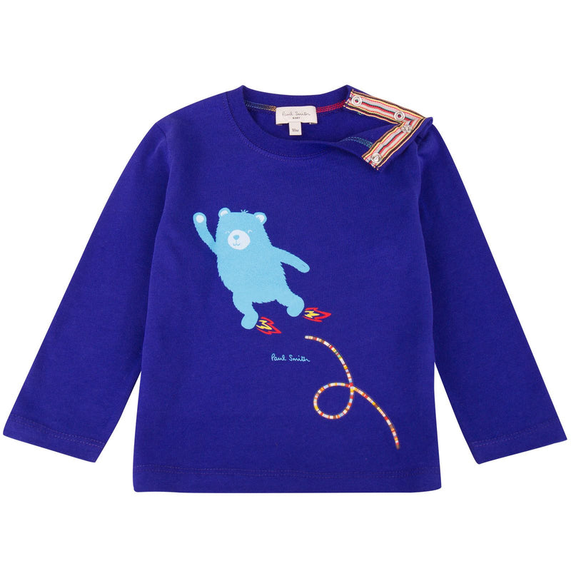 Baby Boys Blue Bear Printed T-Shirt - CÉMAROSE | Children's Fashion Store - 3