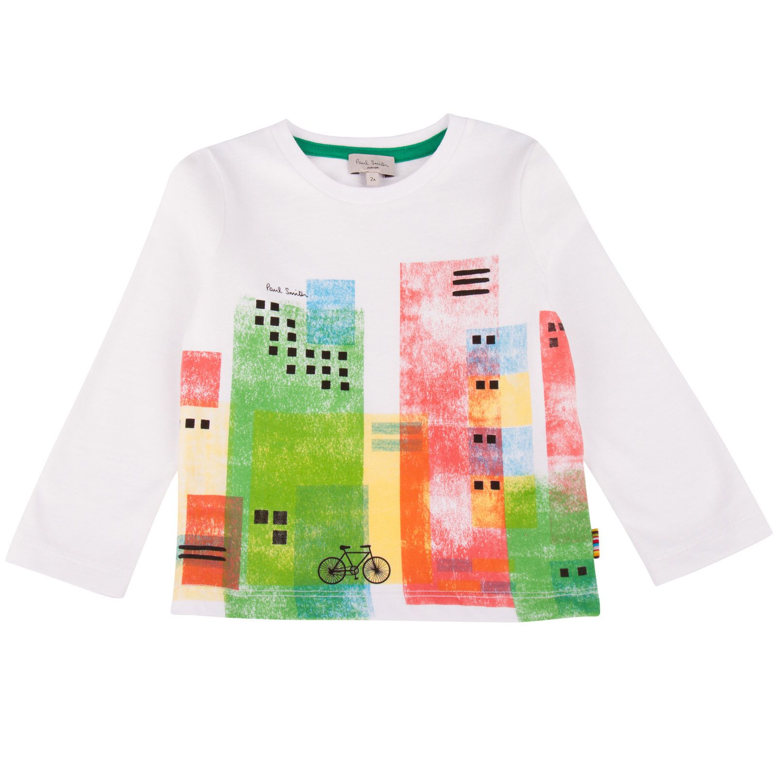 Boys White Cityscape Printed T-Shirt - CÉMAROSE | Children's Fashion Store - 1