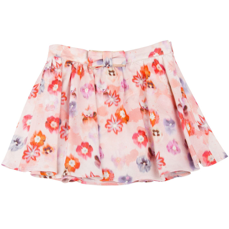 Girls Pink Hazy Floral Printed Skirt - CÉMAROSE | Children's Fashion Store - 1