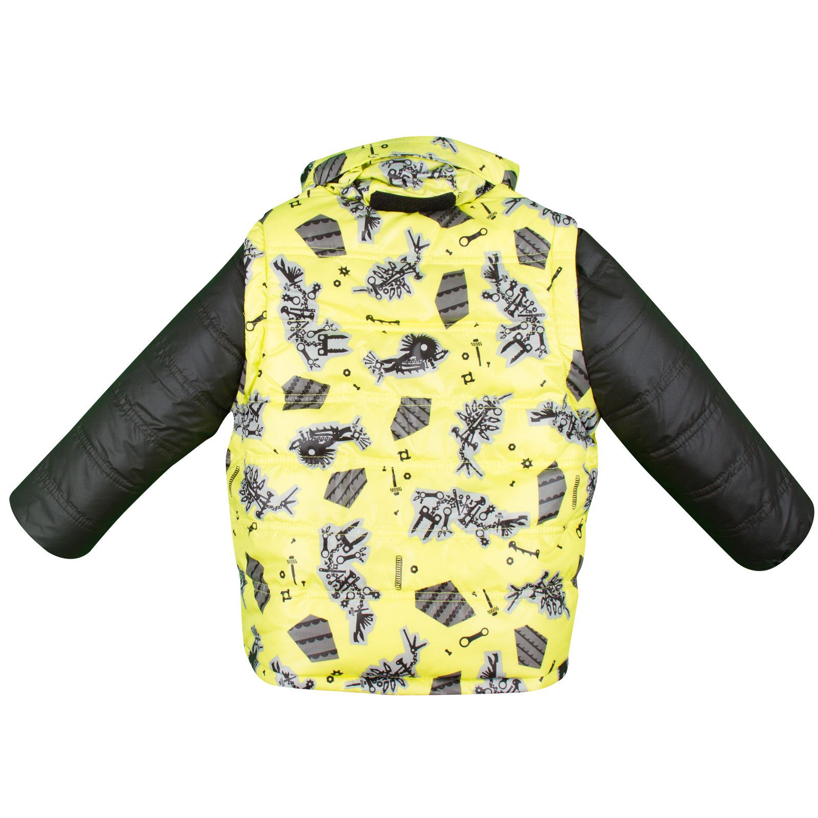 Boys Yellow&Black Reversible Monster Printed Puffer Jacket&Gilet - CÉMAROSE | Children's Fashion Store - 2