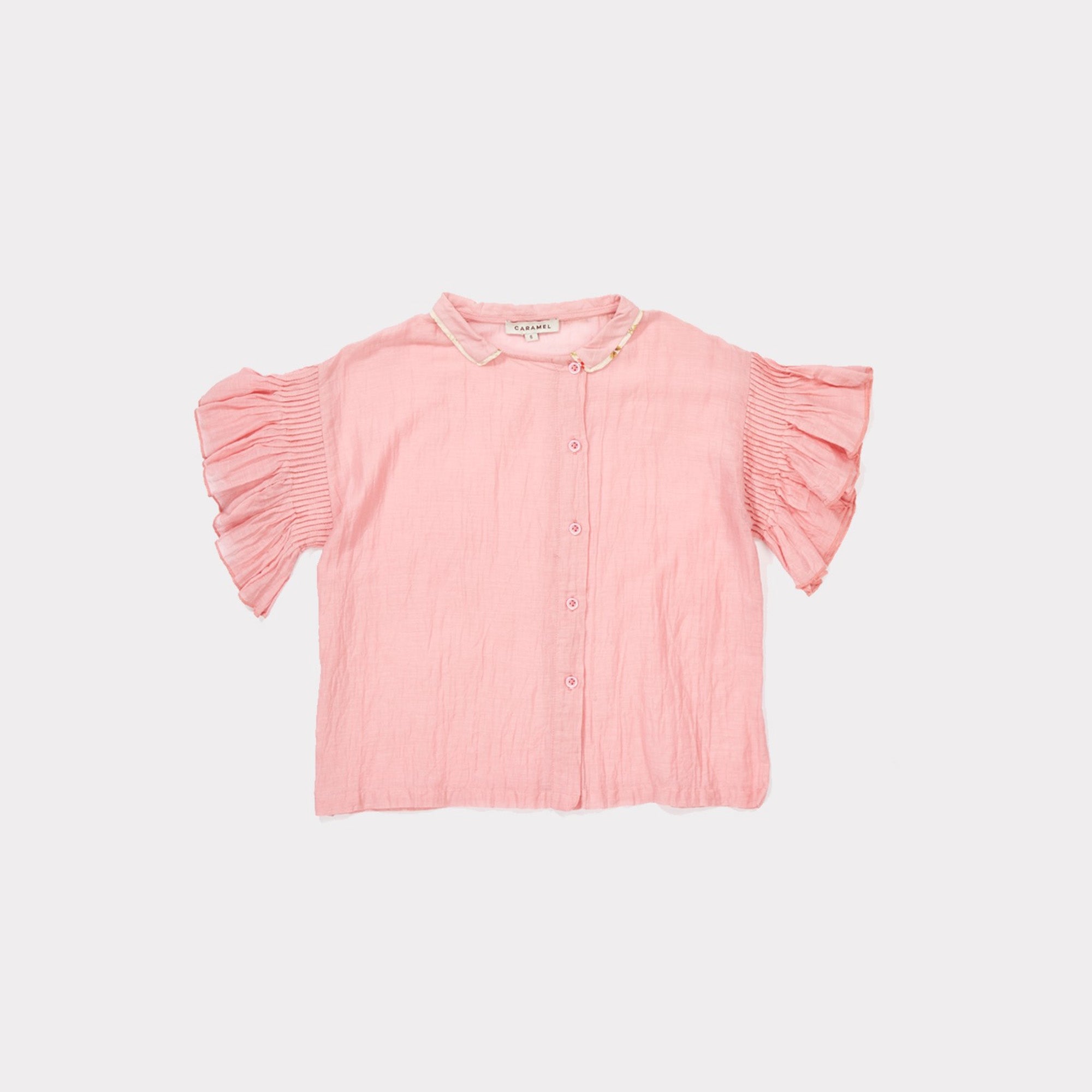 Girls Candy Pink Cotton Woven T-shirt