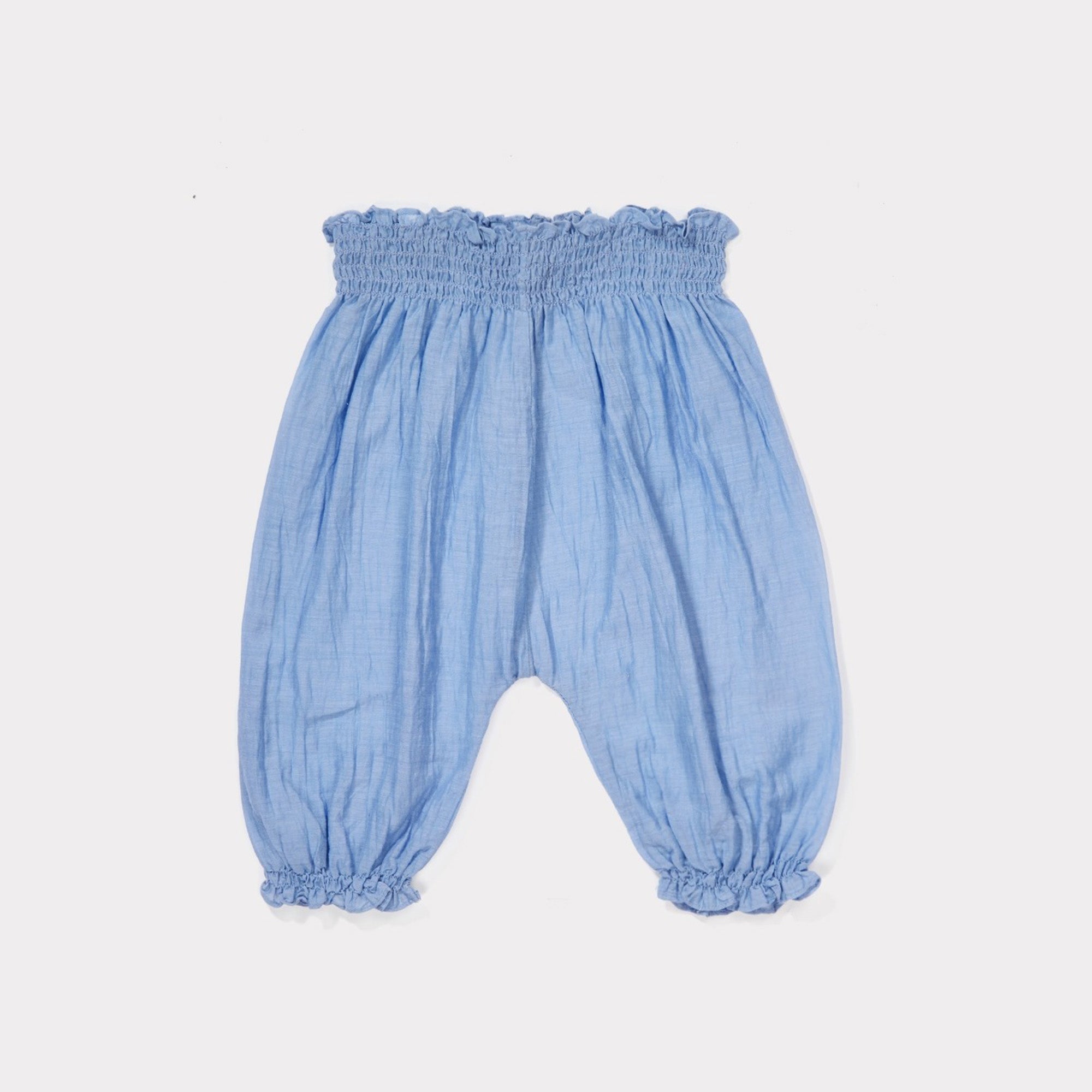 Baby Azure Blue Woven Trousers
