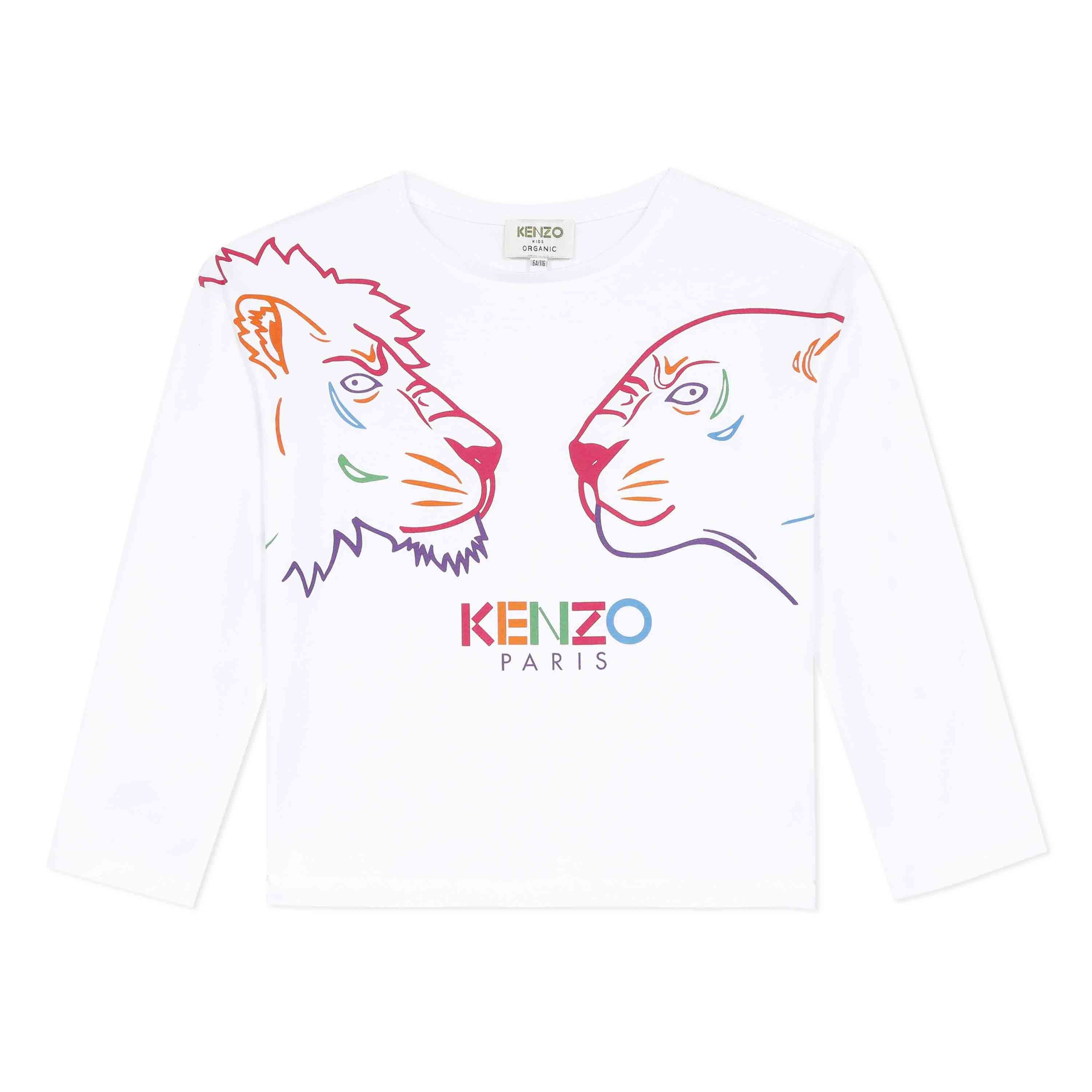 Girls Optic White Cotton T-Shirt