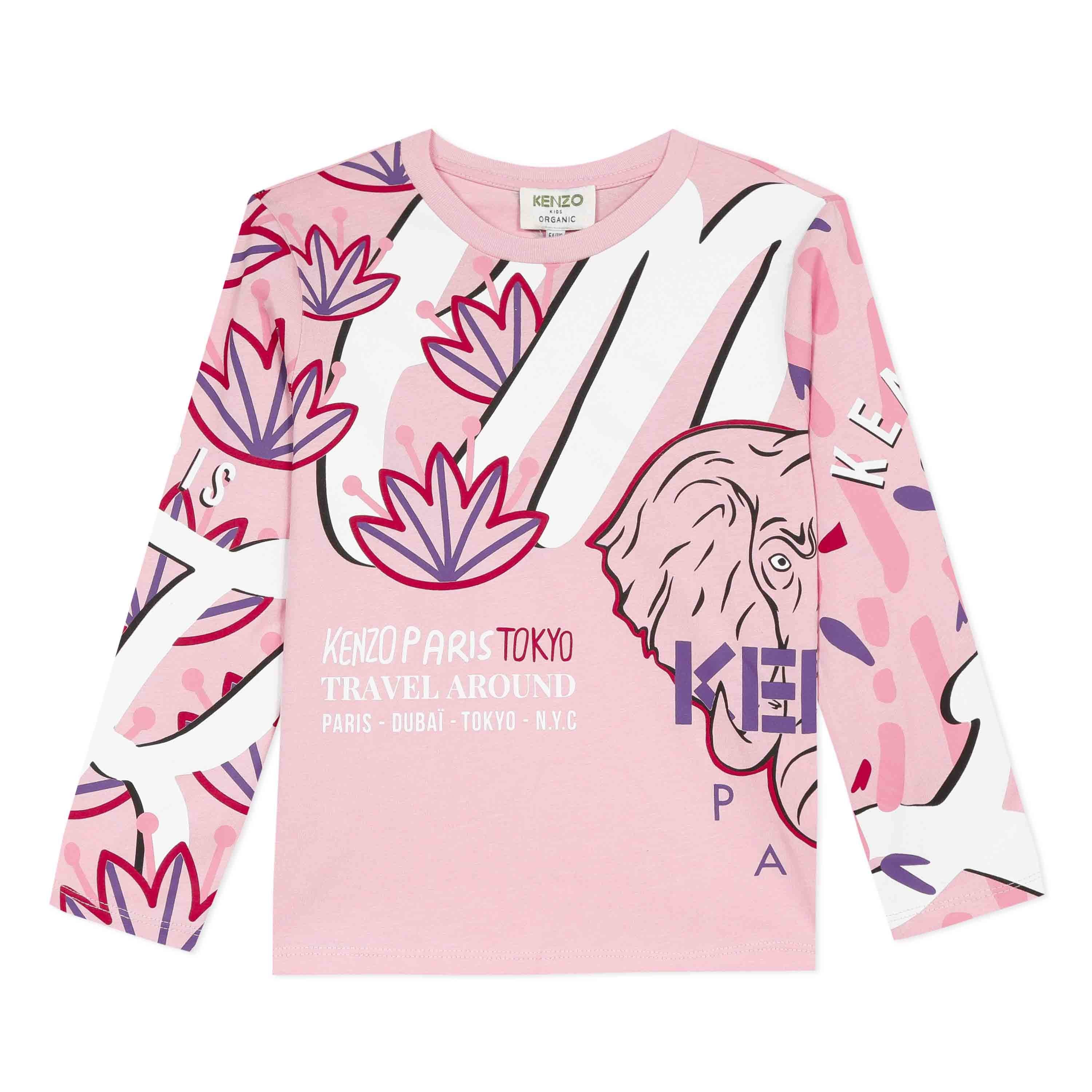 Girls Bubble Pink Cotton T-Shirt