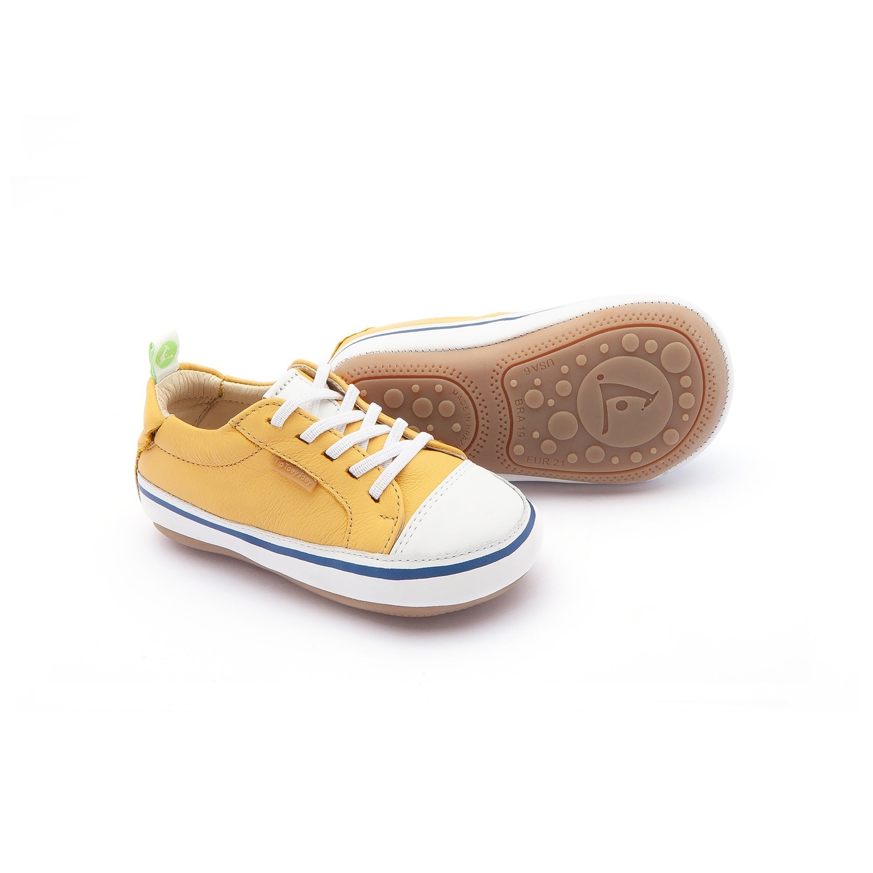Baby Boys Bright Yellow Leather Shoes