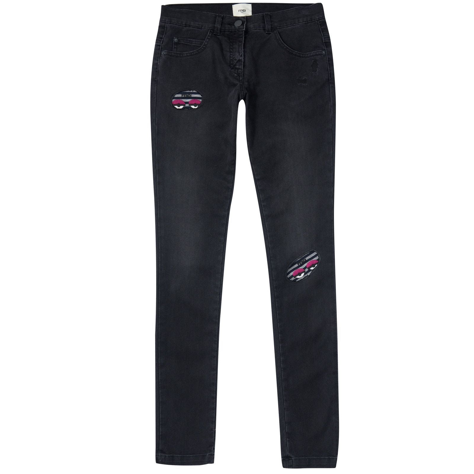 Girls Black Monster Slim Fit Jeans - CÉMAROSE | Children's Fashion Store - 1