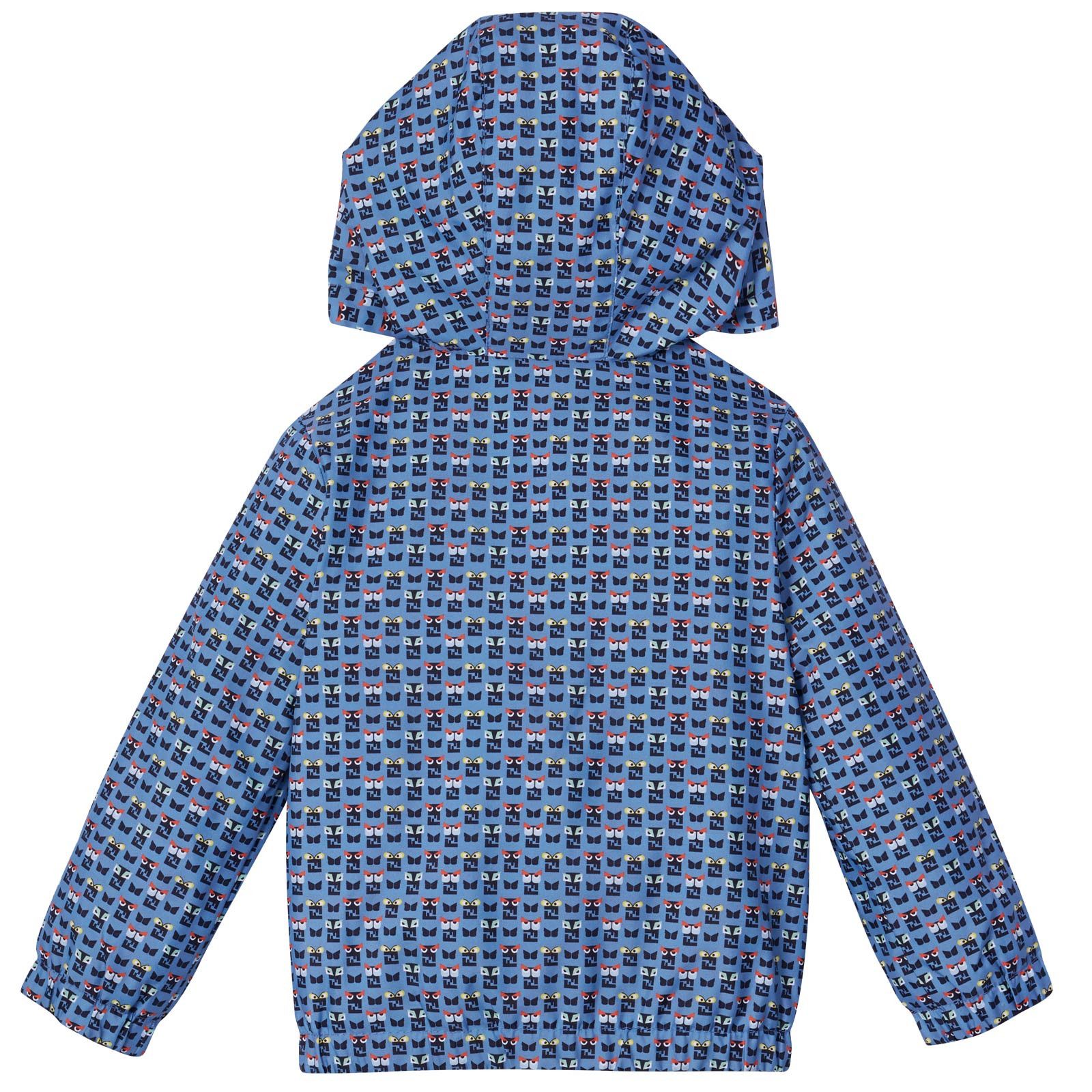Boys Blue&Multicolors Monster Printed Hooded Jacket - CÉMAROSE | Children's Fashion Store - 2