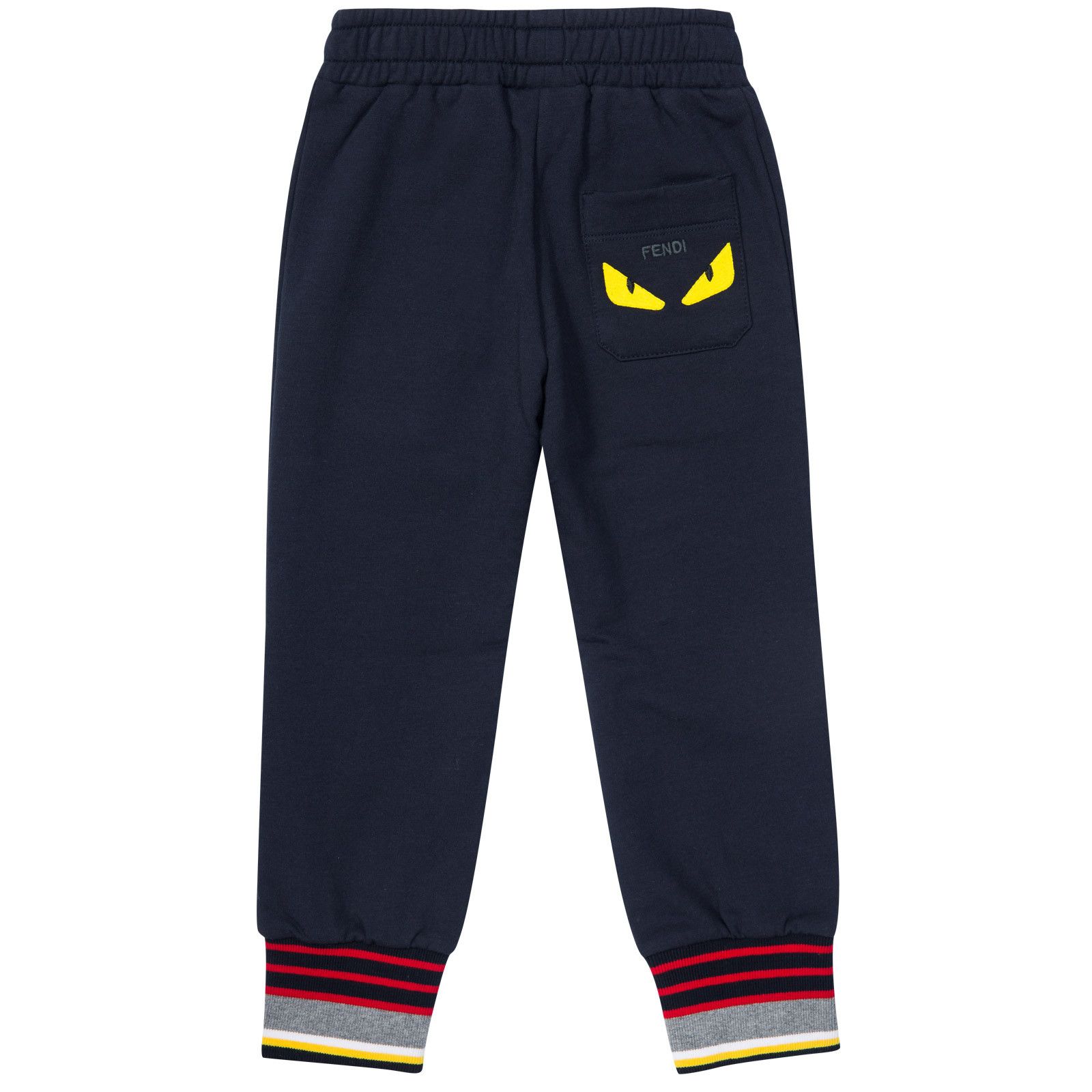 Boys Blue Tracksuit Trousers With Striped Leg Cuffs - CÉMAROSE | Children's Fashion Store - 2