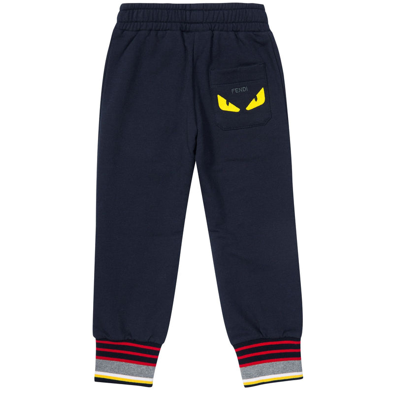 Boys Blue Tracksuit Trousers With Striped Leg Cuffs - CÉMAROSE | Children's Fashion Store - 2