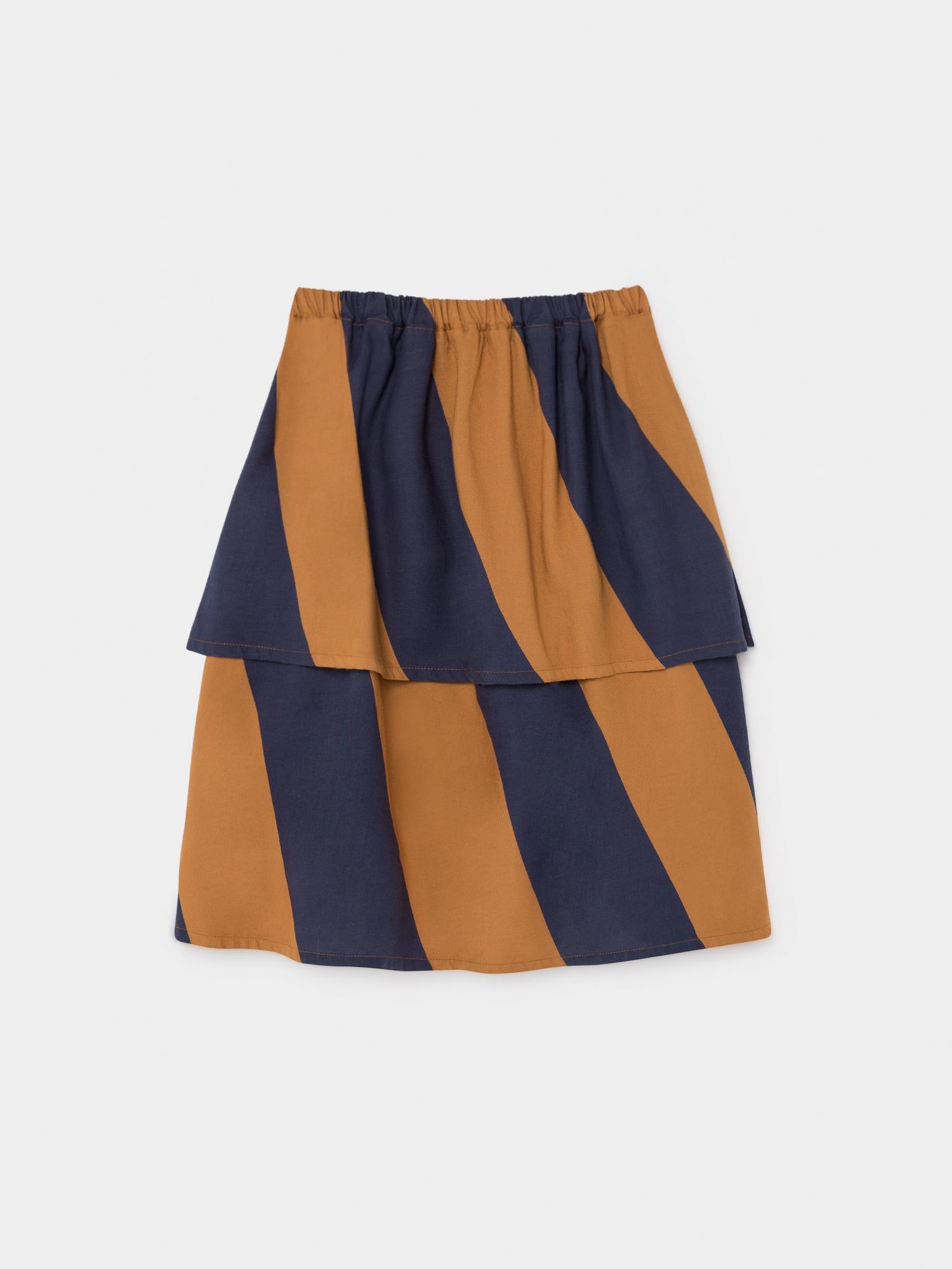 Girls Yellow Big Striped Medium Skirt