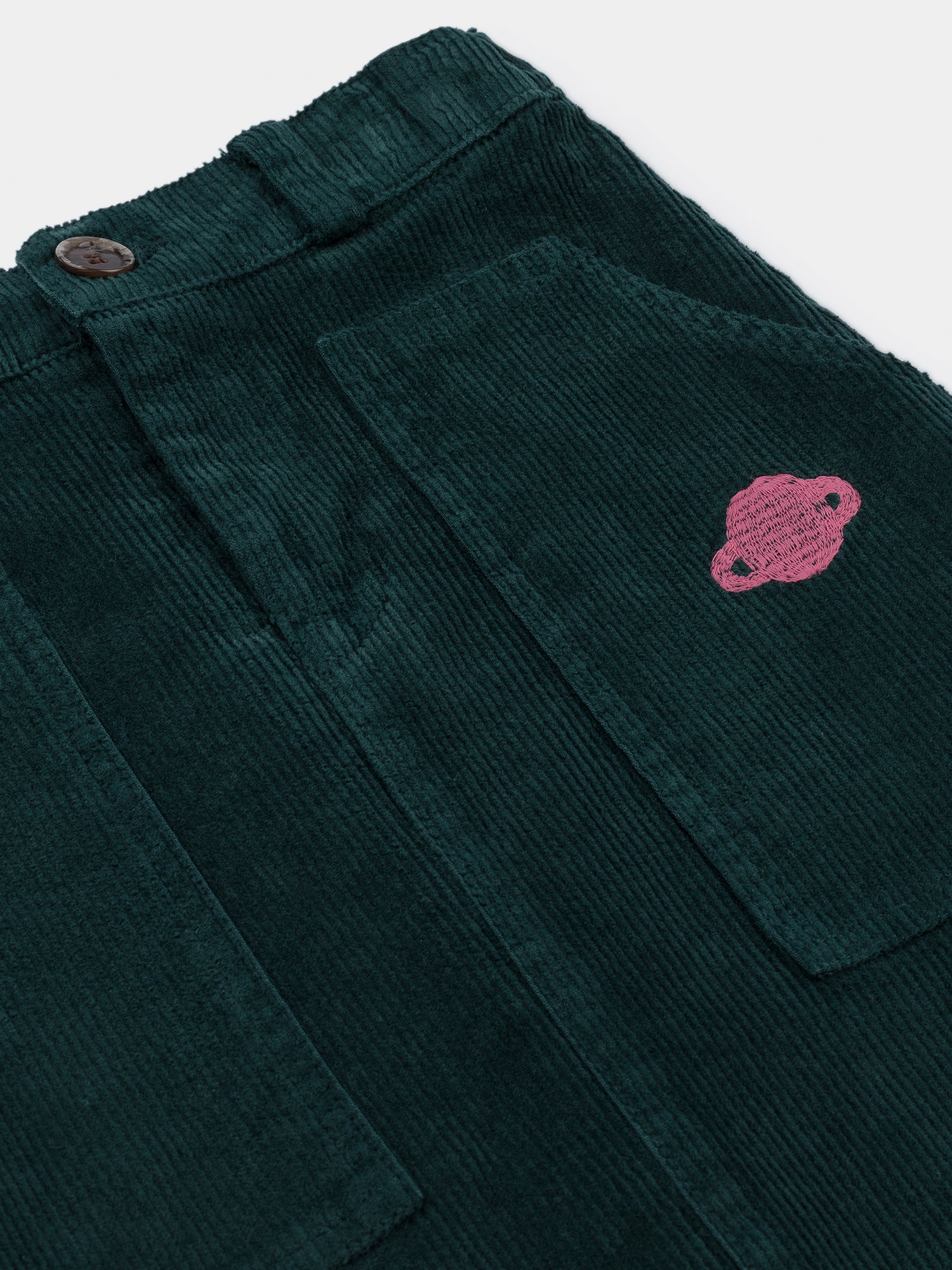 Girls Green Saturn Corduroy Skirt