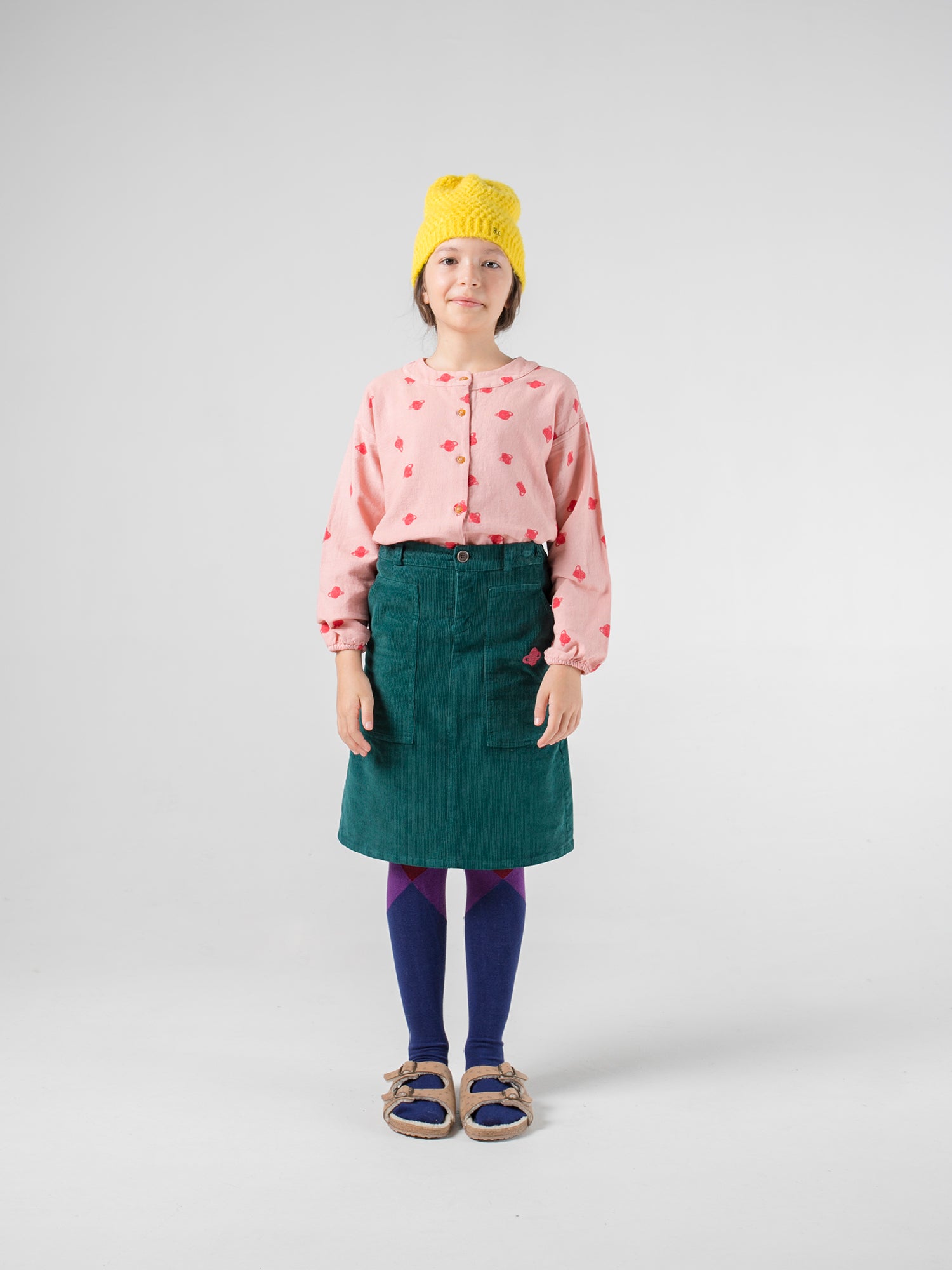 Girls Green Saturn Corduroy Skirt
