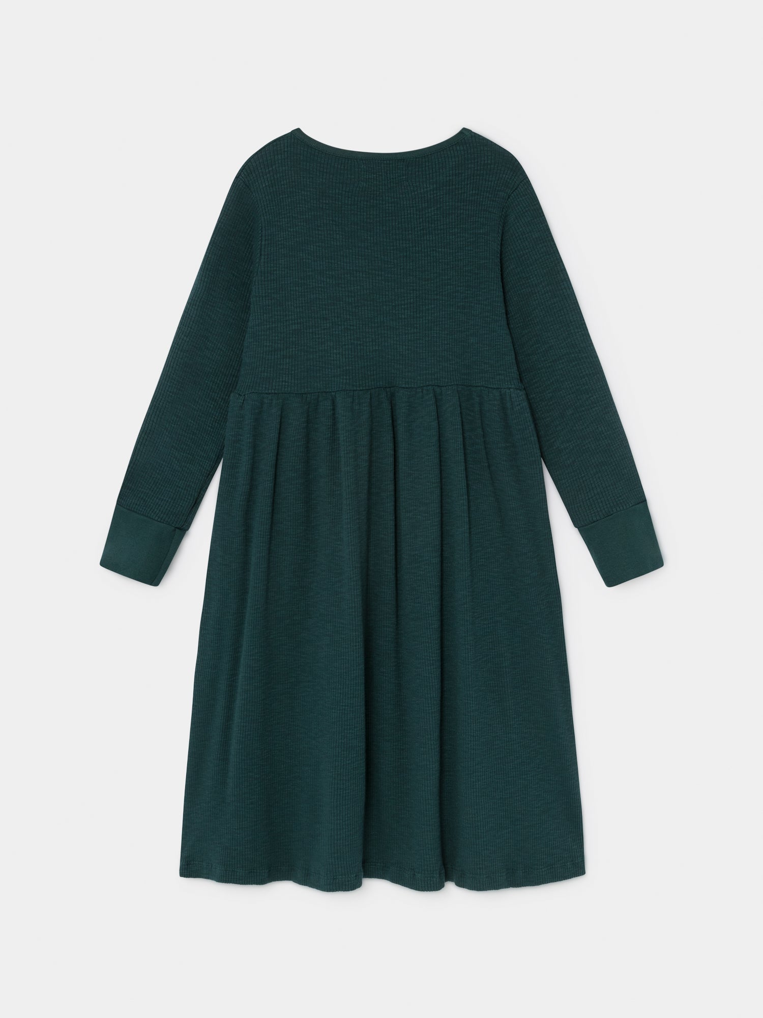 Girls Dark Green Flags Cotton Dress