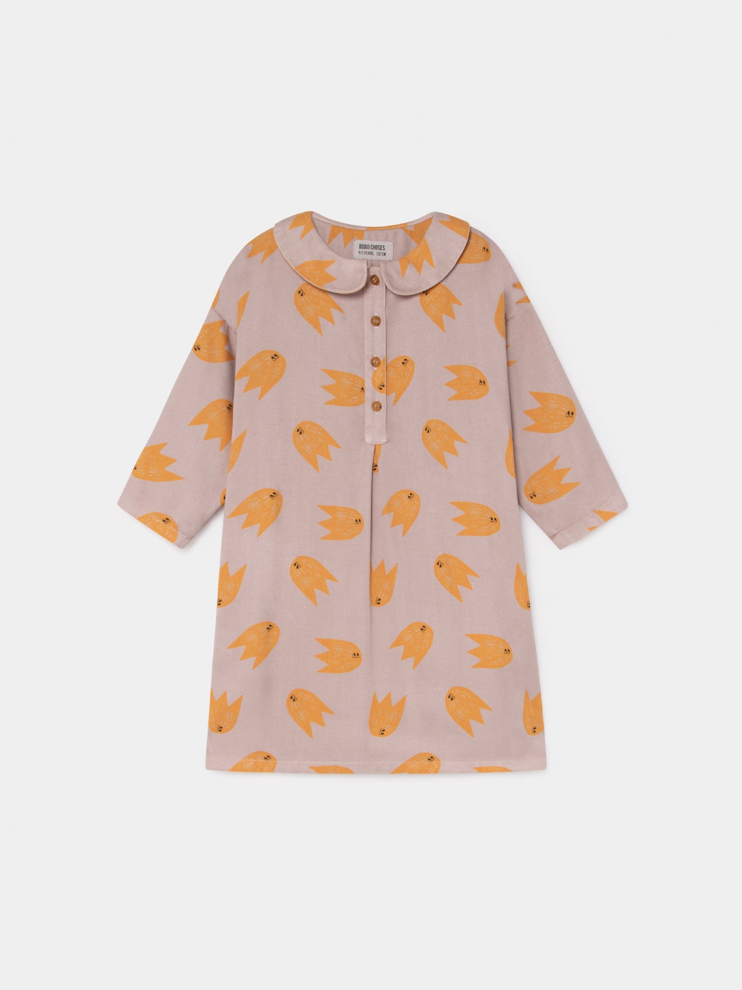 Girls Light Pink Comets Buttons Dress