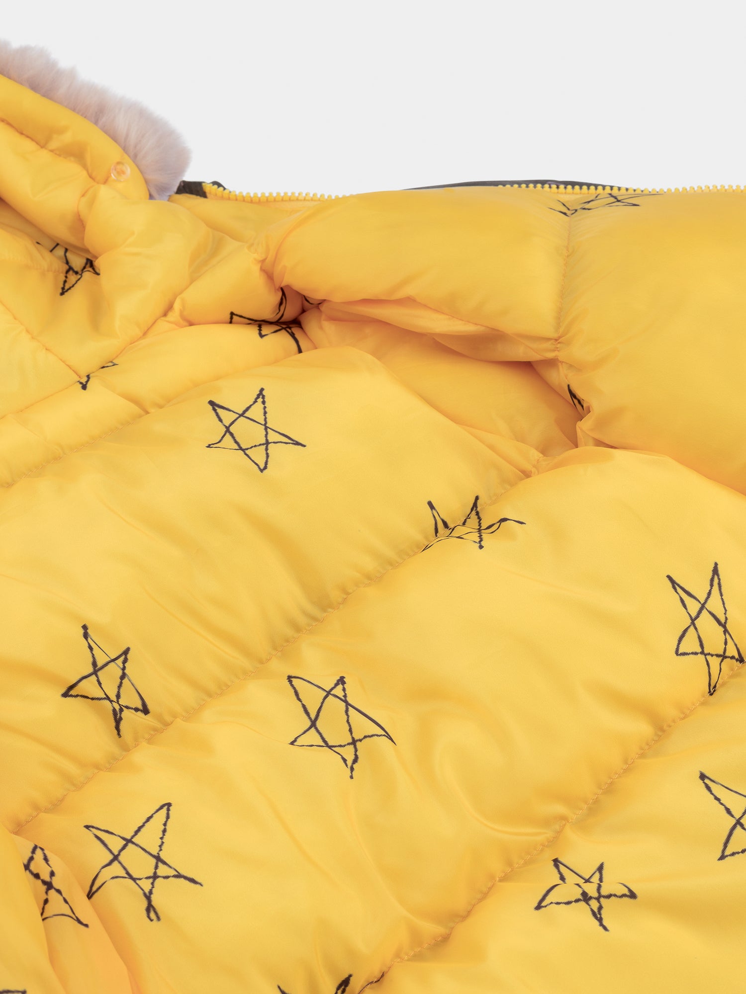 Boys Green & Yellow Stars Hooded Reversible Coat