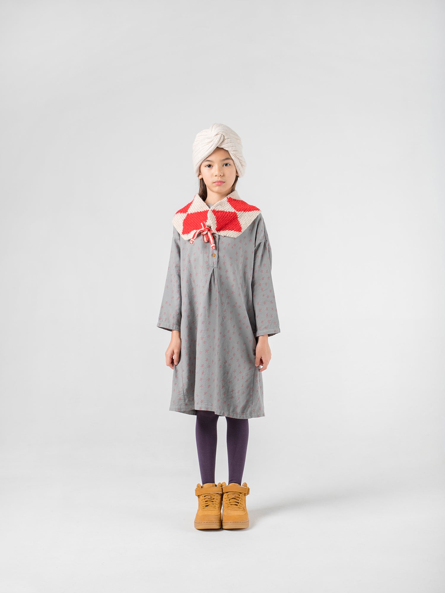 Girls Beige Twist Beanie Hat
