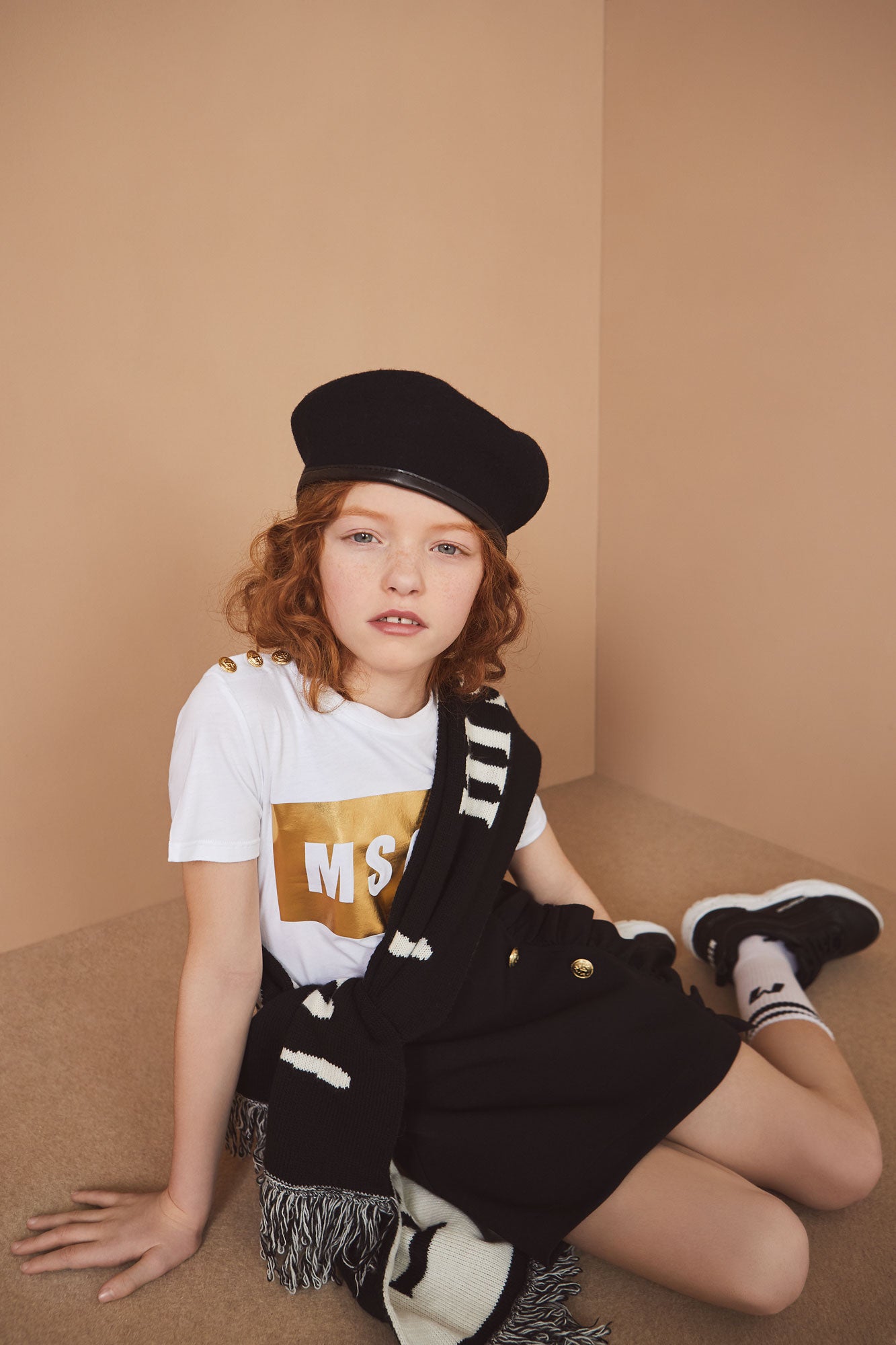 Girls White Logo Cotton T-shirt