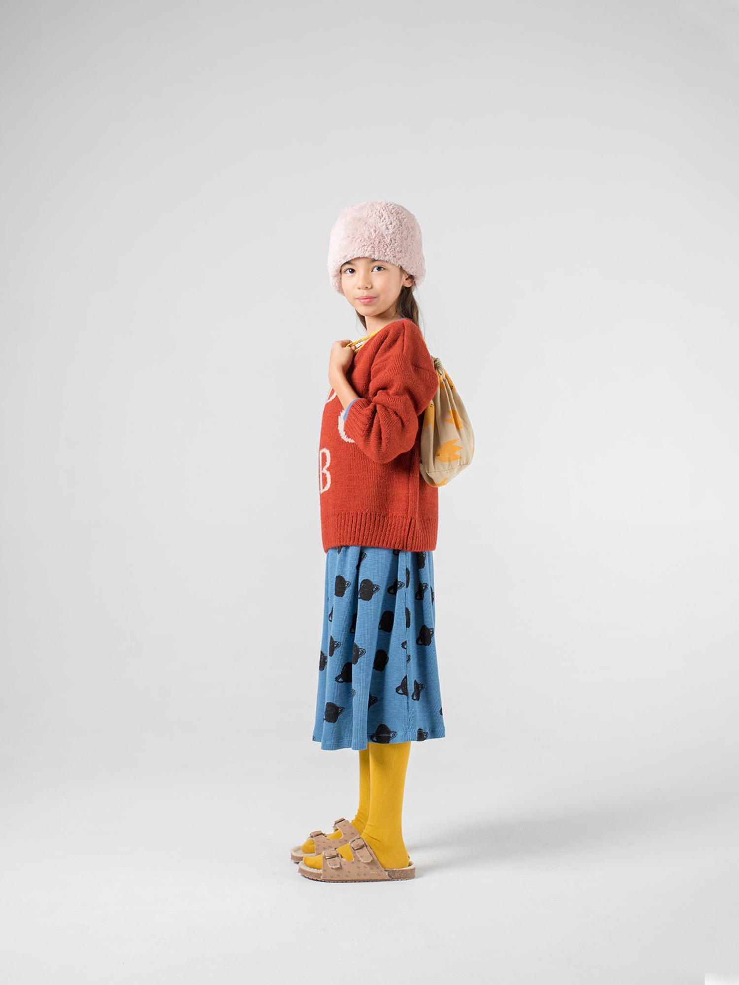 Girls Pink Faux Fur Hat
