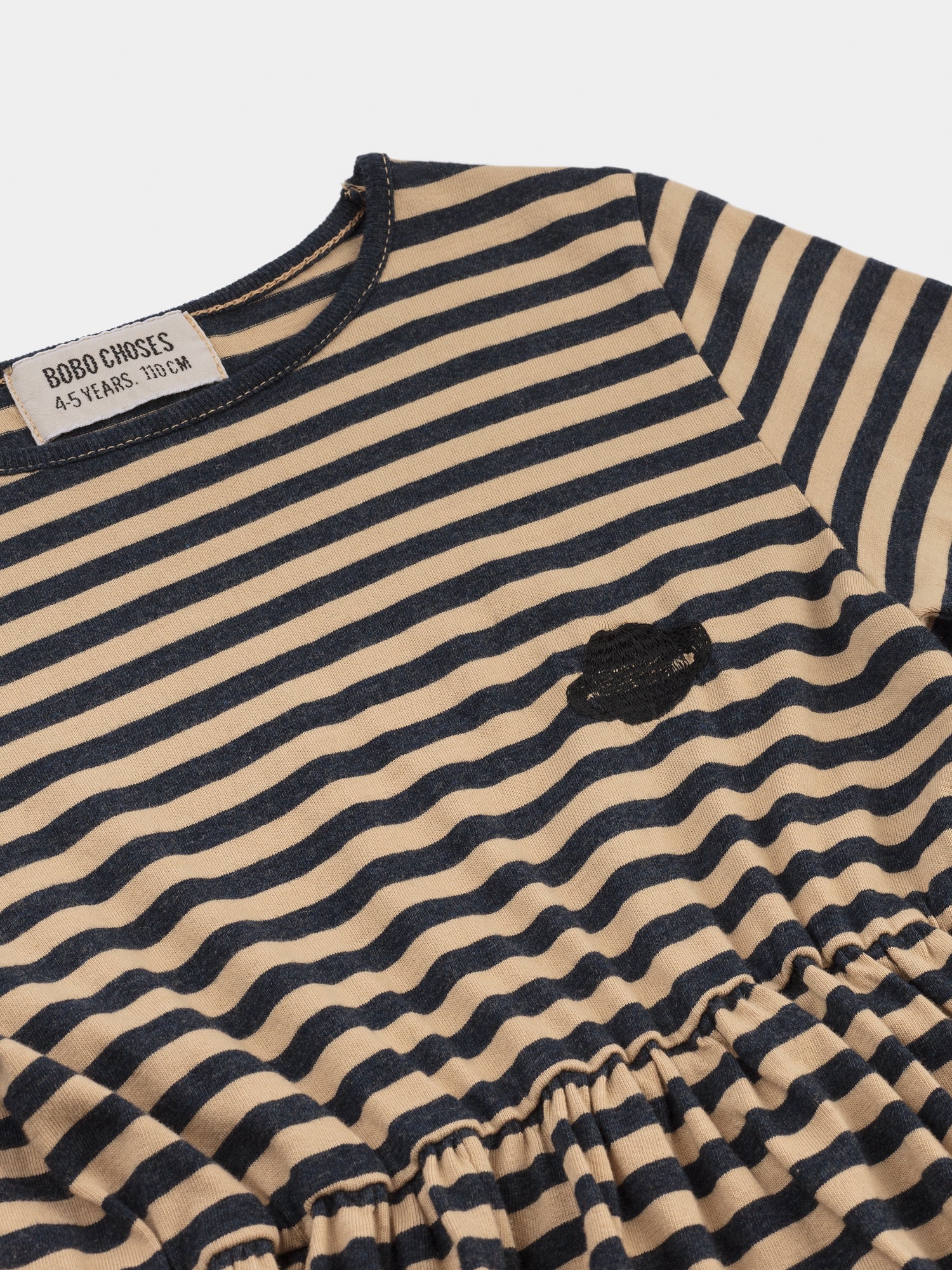 Girls Camel Stripes Saturn Cotton Dress