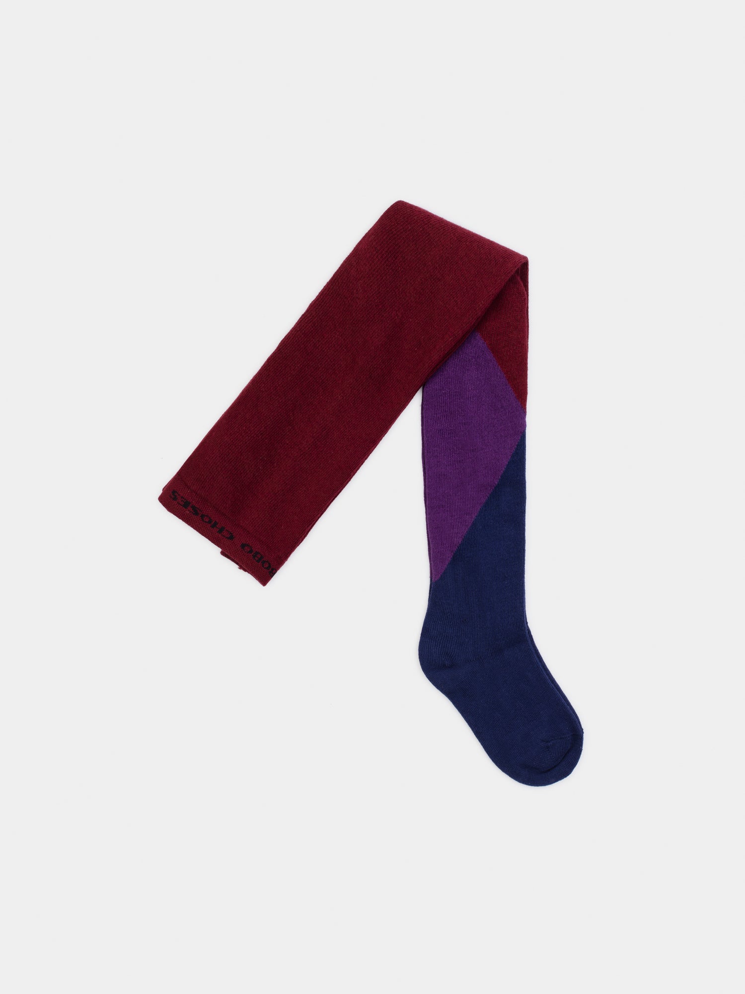 Girls Red & Blue Cotton Tights