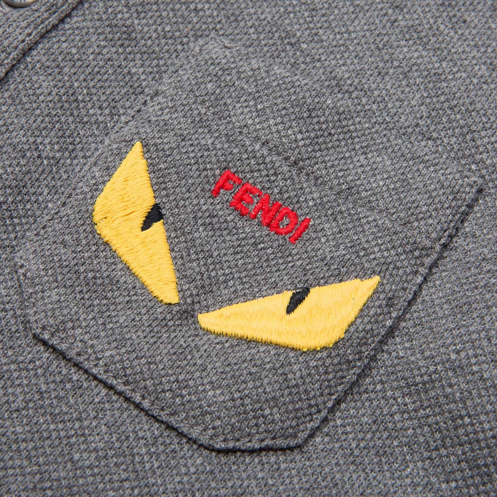 Boys Grey Embroidered Monster Cotton Polo Shirt - CÉMAROSE | Children's Fashion Store - 3