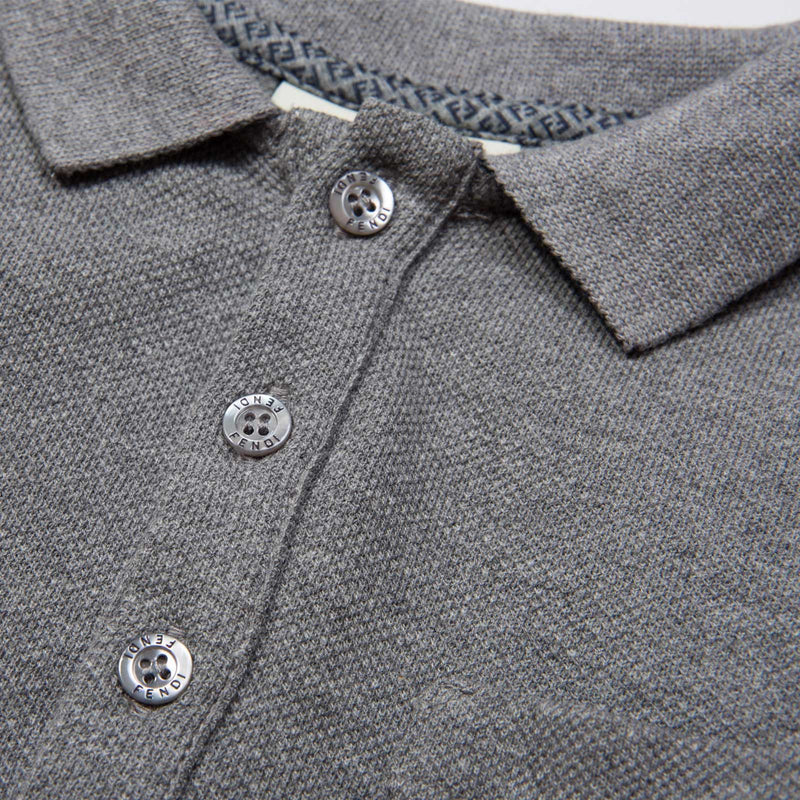 Boys Grey Embroidered Monster Cotton Polo Shirt - CÉMAROSE | Children's Fashion Store - 4