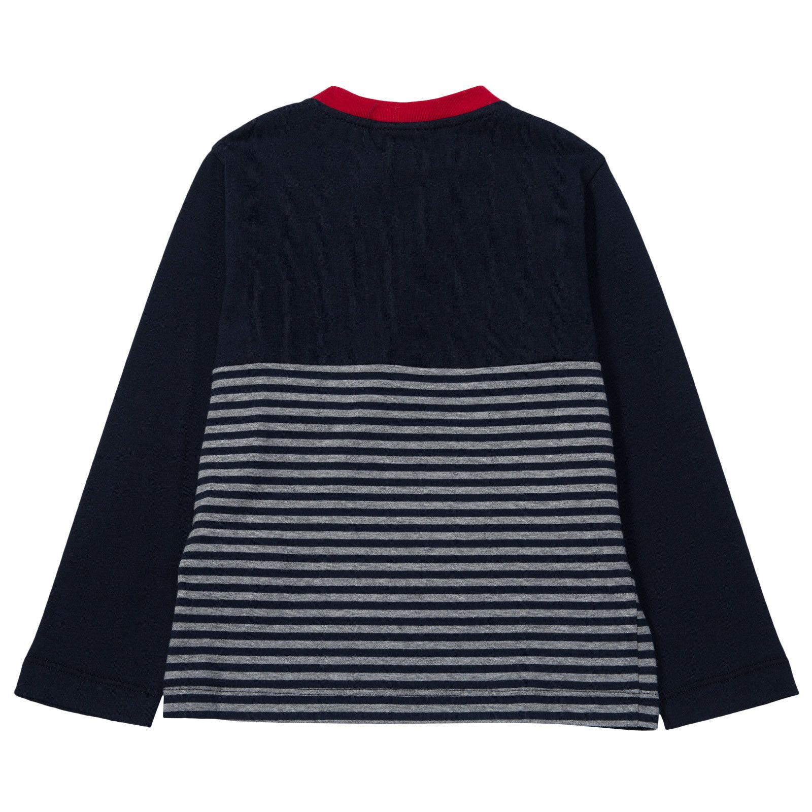Boys Navy Blue Stripe Cotton Jersey Monster T-Shirt - CÉMAROSE | Children's Fashion Store - 2
