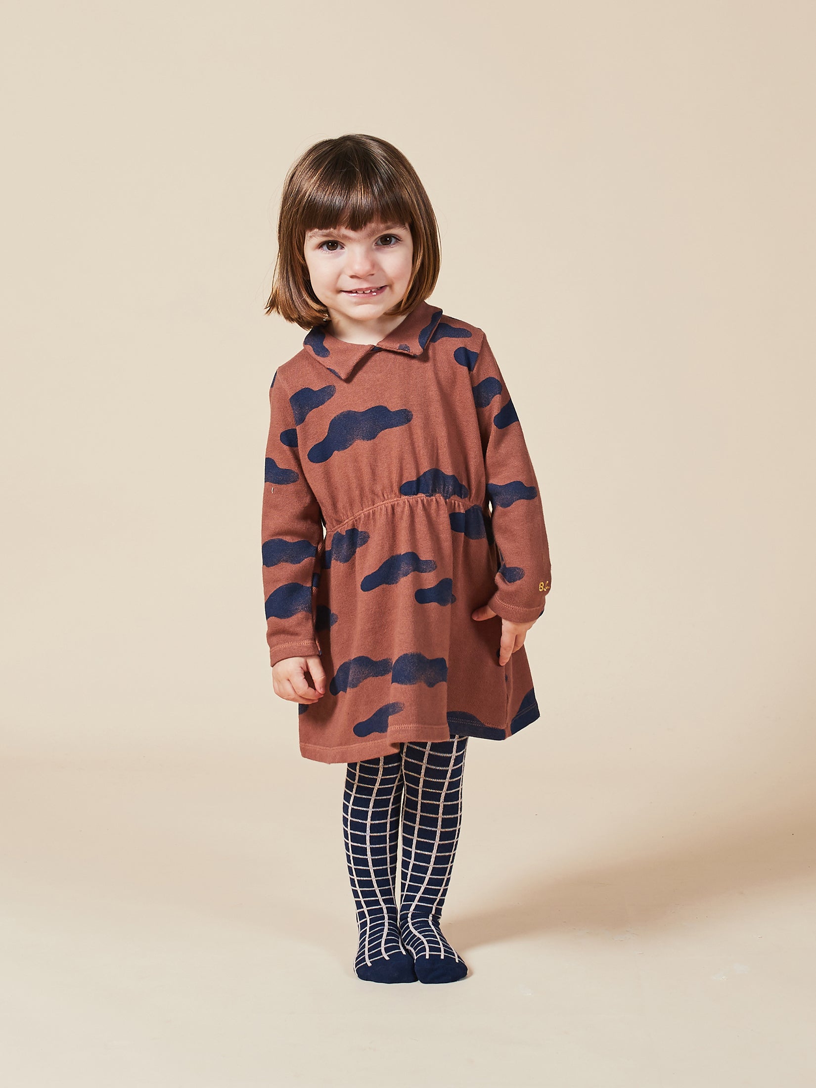 Baby Girls Mahogany Clouds Organic Cotton Dress