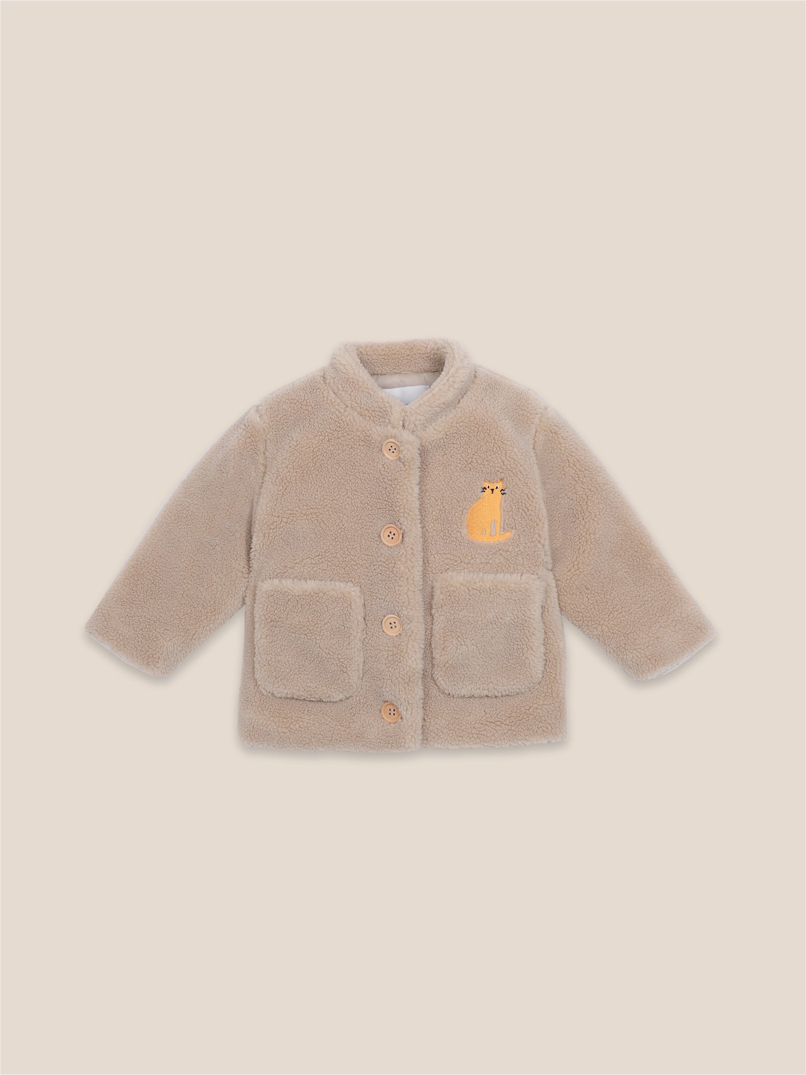 Baby Boys Brown Rice Patch Sheepskin Jacket