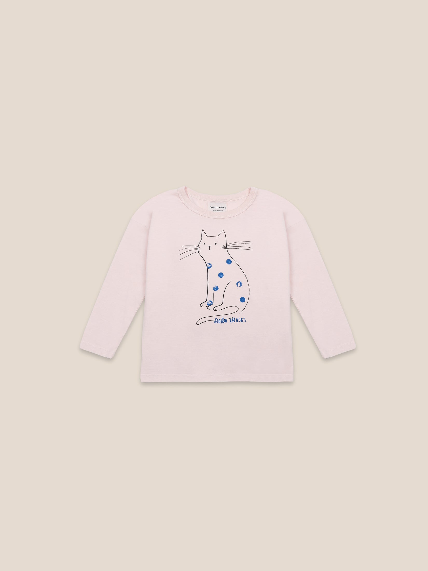 Boys Cream Tan Cat Organic Cotton T-Shirt