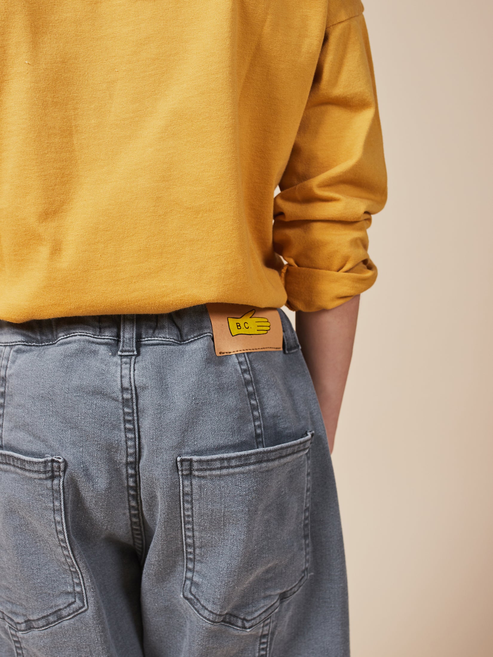 Boys & Girls Grey Multicolor Denim Trousers